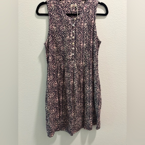 NWT Faherty Isha Pintucked Button Front Dress, size S - Picture 2 of 8